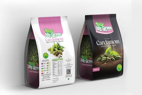 Cardamom product packaging showcase
